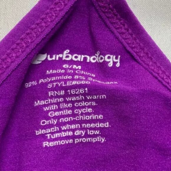 Bralette Urbanology Women's 6M Purple Stripe Seamless Padded Stretch Bra Medium - Picture 3 of 6